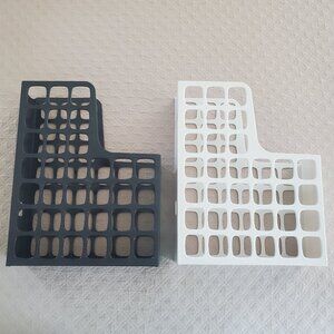 Oxford Lot of 2 Black & Gray Plastic Desk / Shelf Magazine Holder File Organizer